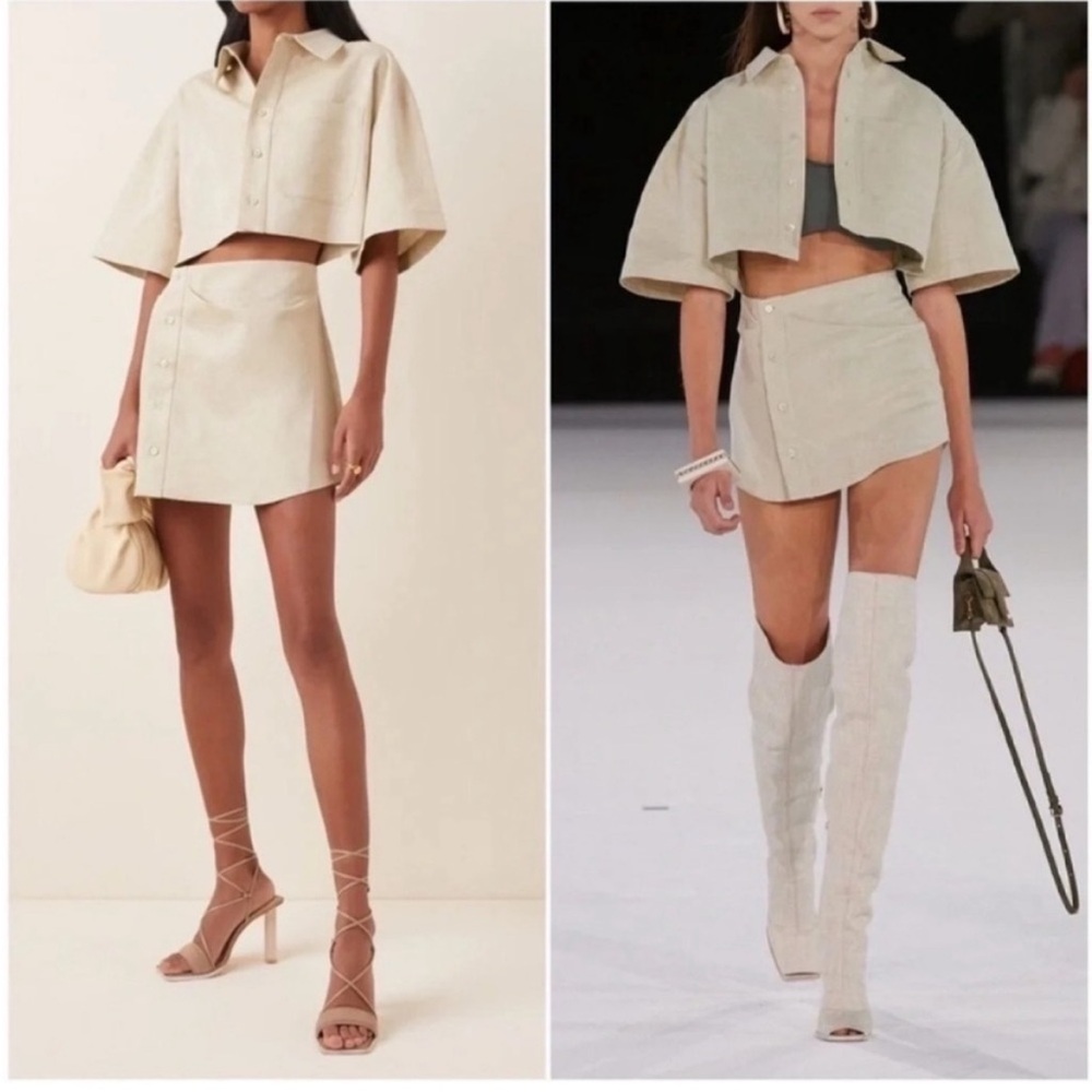 Jacquemus La Robe Arles Linen Mini Dress Beige NWT